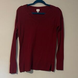 A NEW DAY - Women’s Burgundy V-Neck Red Sweater - size S